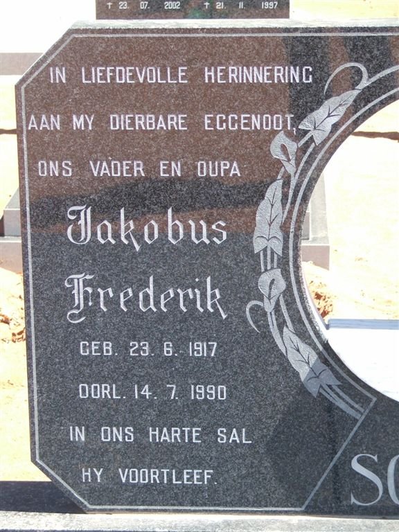 SCHENCK Jakobus Frederik 1917-1990