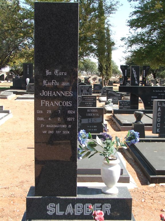 SLABBER Johannes Francois 1924-1977