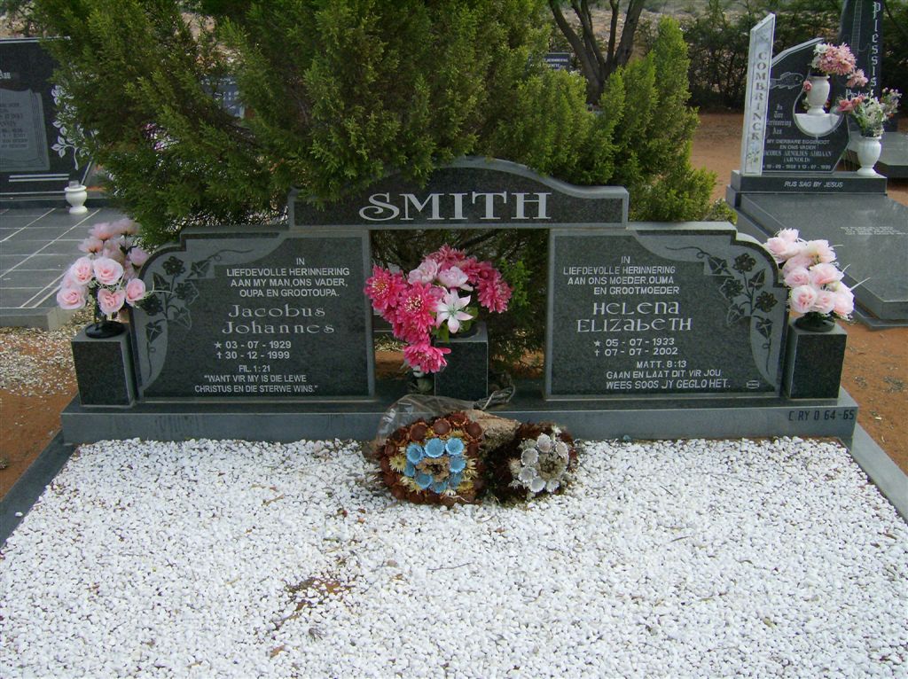 SMITH Jacobus Johannes 1929-1999 &amp; Helena Elizabeth 1933-2002