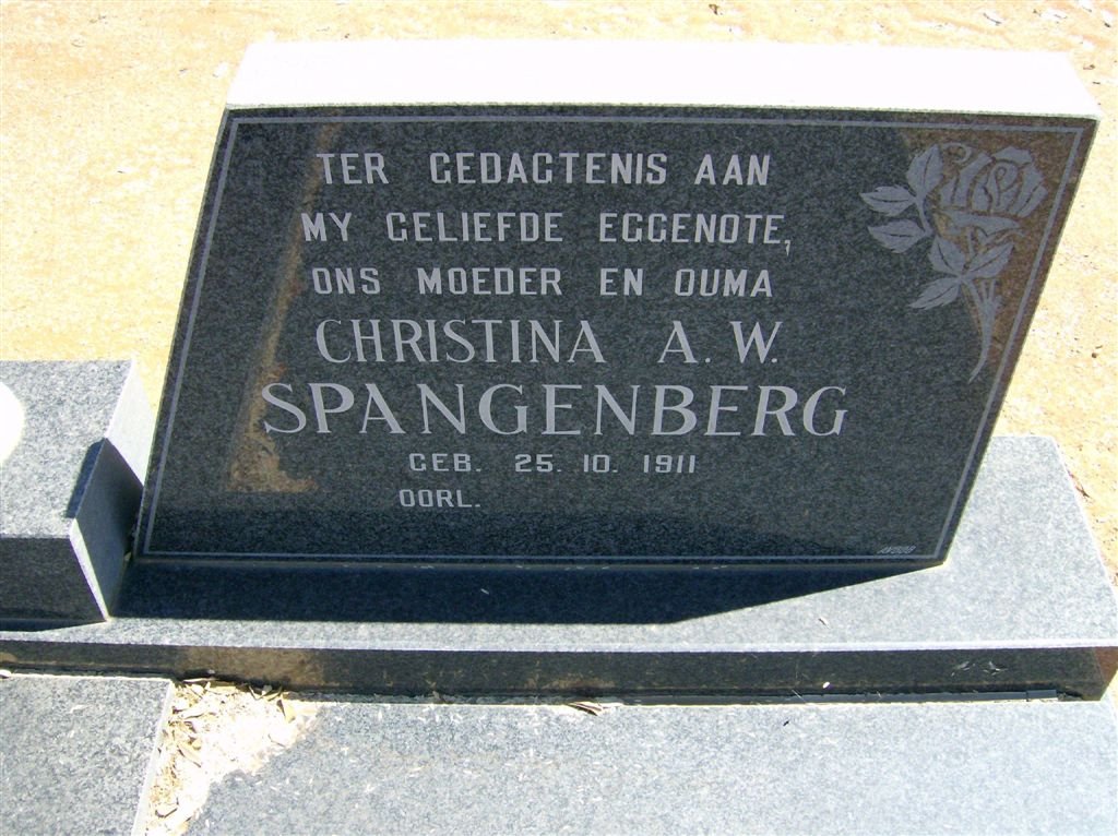 SPANGENBERG Christina A.W. 1911-