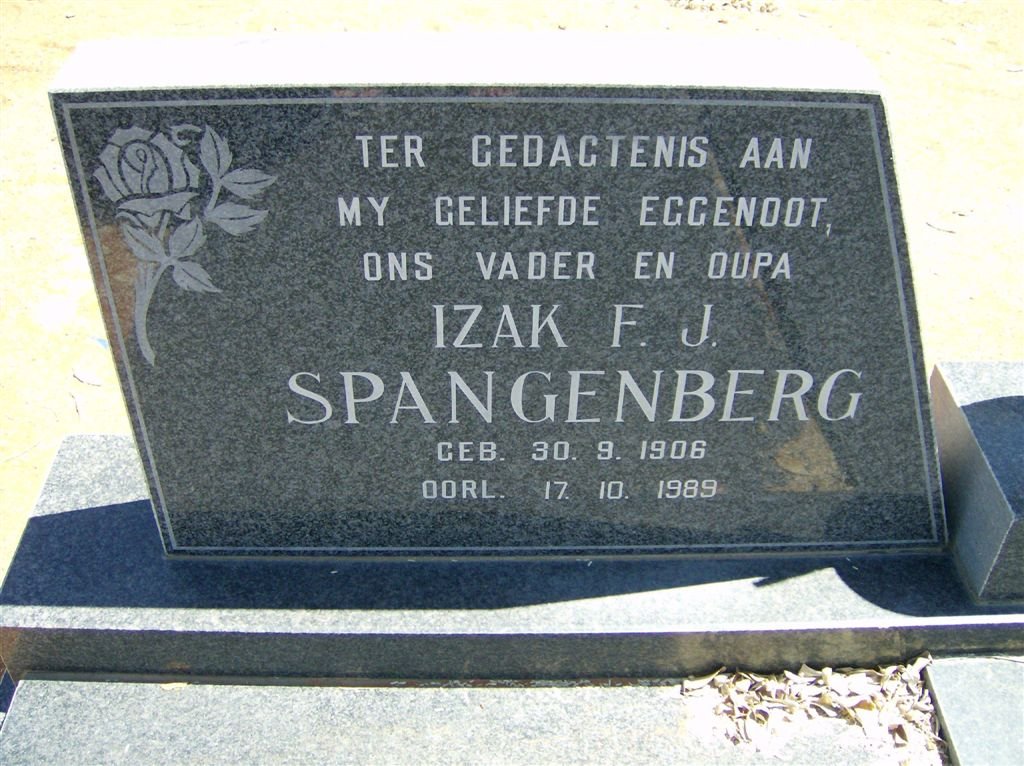 SPANGENBERG Izak F.J. 1906-1989