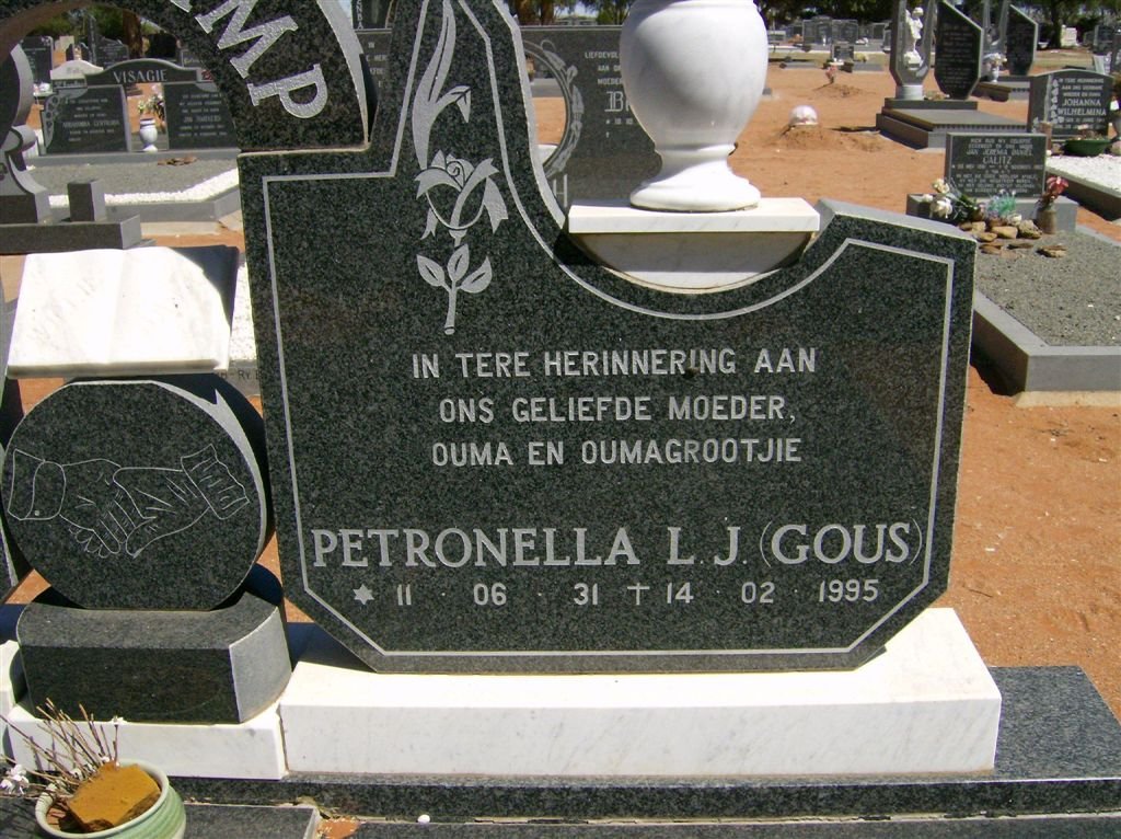 STEENKAMP Petronella L.J. nee GOUS 1931-1995