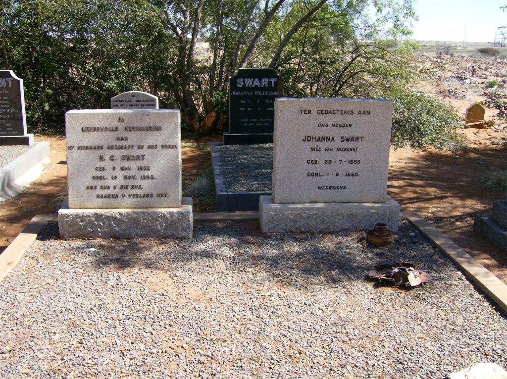 SWART N.G. 1852-1942 &amp; Johanna VAN NIEKERK 1858-1950