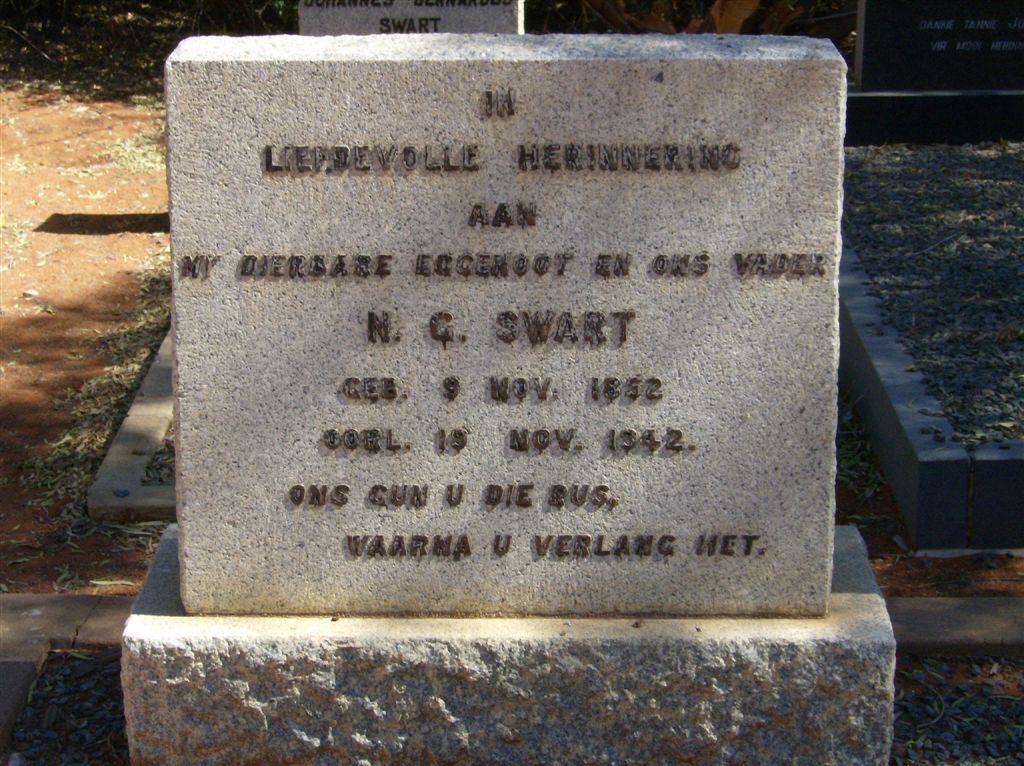 SWART N.G. 1852-1942