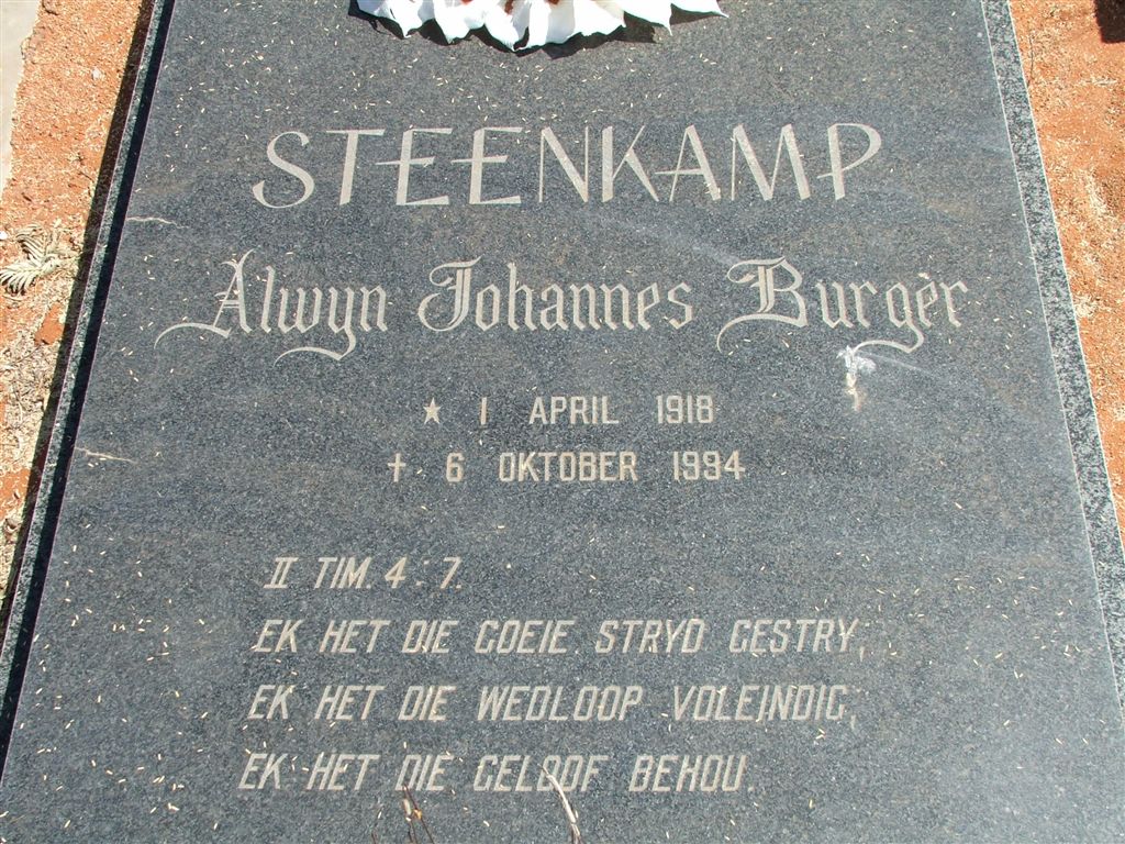 STEENKAMP Alwyn Johannes Burger 1918-1994