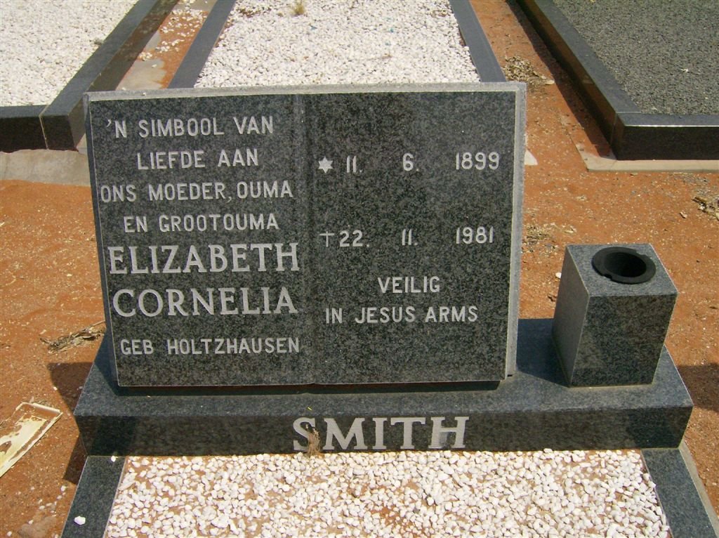 SMITH Elizabeth Cornelia nee HOLTZHAUSEN 1899-1981