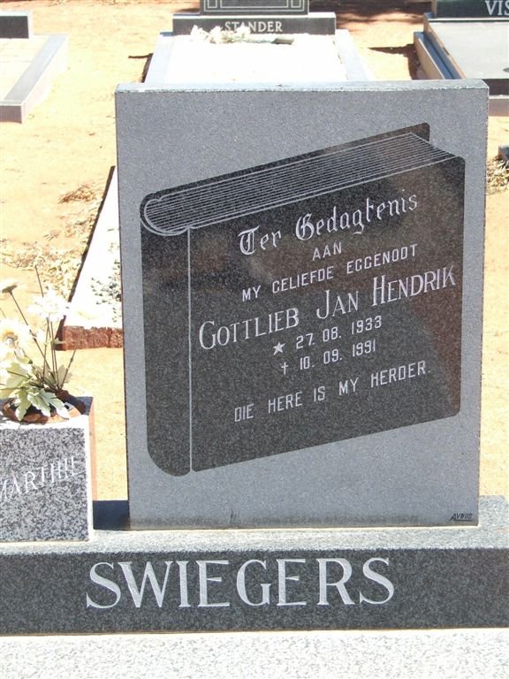 SWIEGERS Gottlieb Jan Hendrik 1933-1991