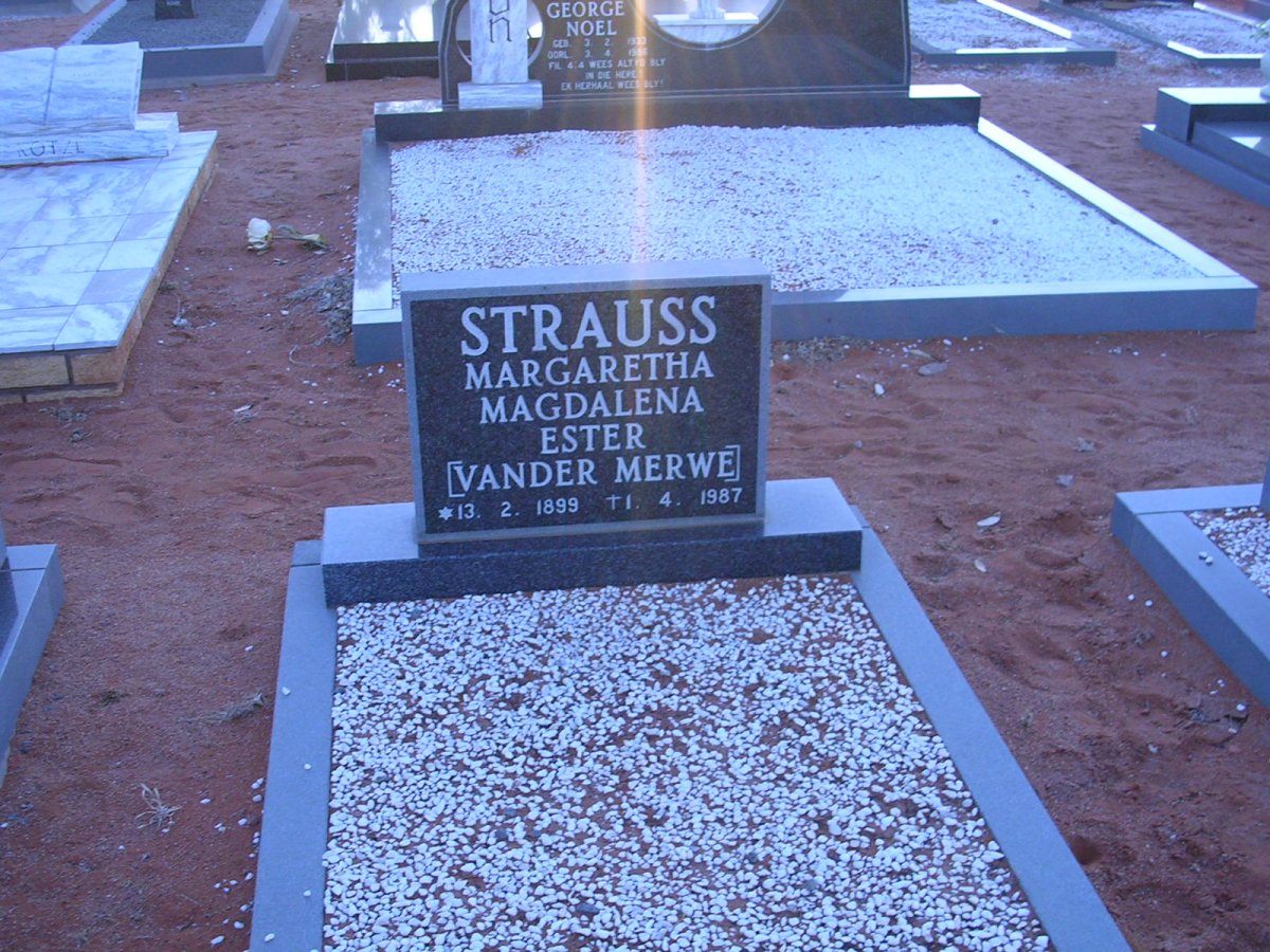 STRAUSS Margaretha Magdalena Ester, nee VAN DER MERWE 1899-1987