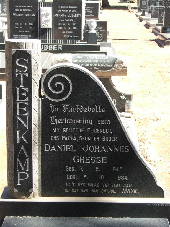 STEENKAMP Daniel Johannes Gresse 1945-1984