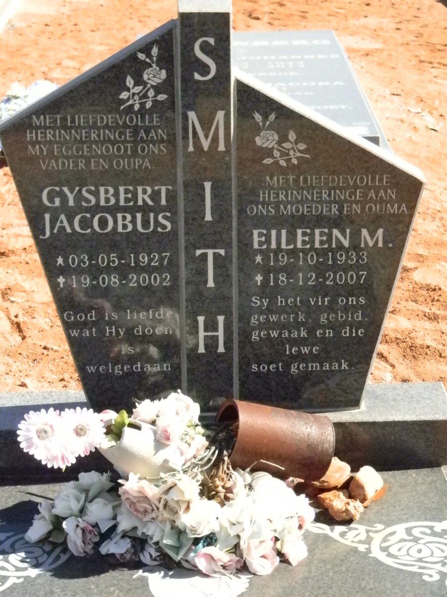 SMITH Gysbert Jacobus 1927-2002 &amp; Eileen M. 1933-2007