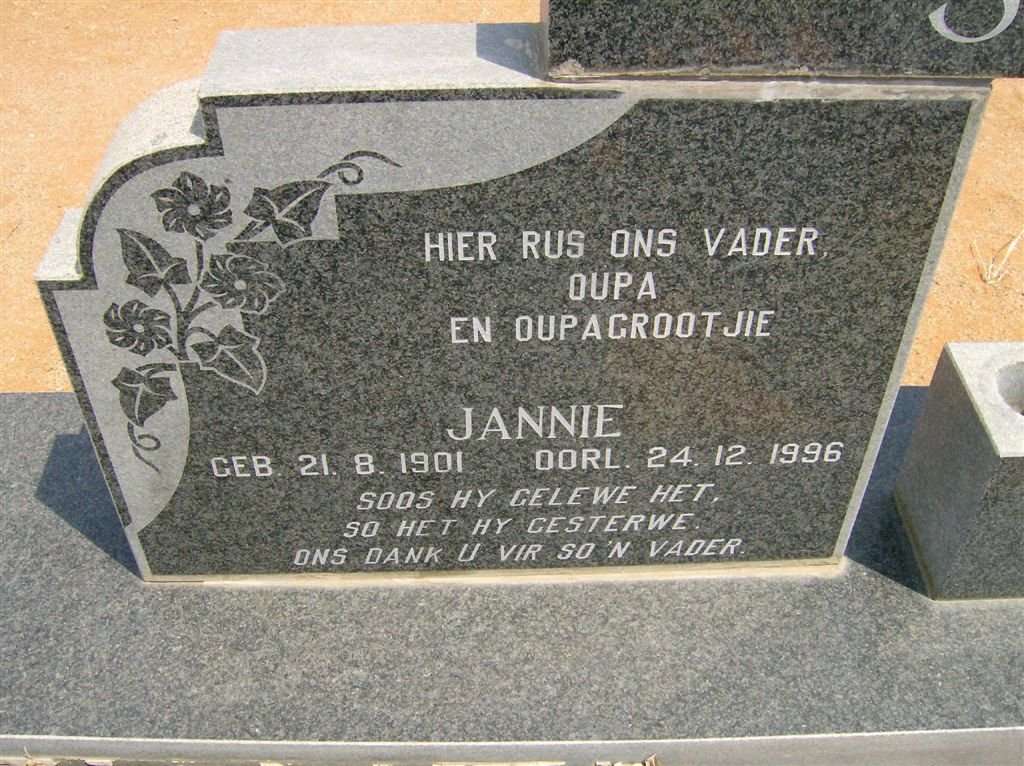 SWARTZ Jannie 1901-1996