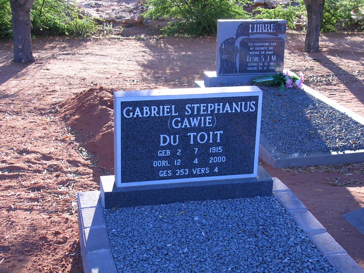 TOIT Gabriel Stephanus, du 1915-2000
