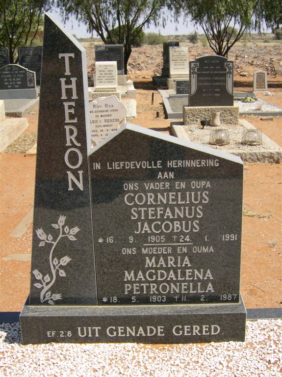 THERON Cornelius Stefanus Jacobus 1905-1991 &amp; Maria Magdalena Petronella 1903-1987
