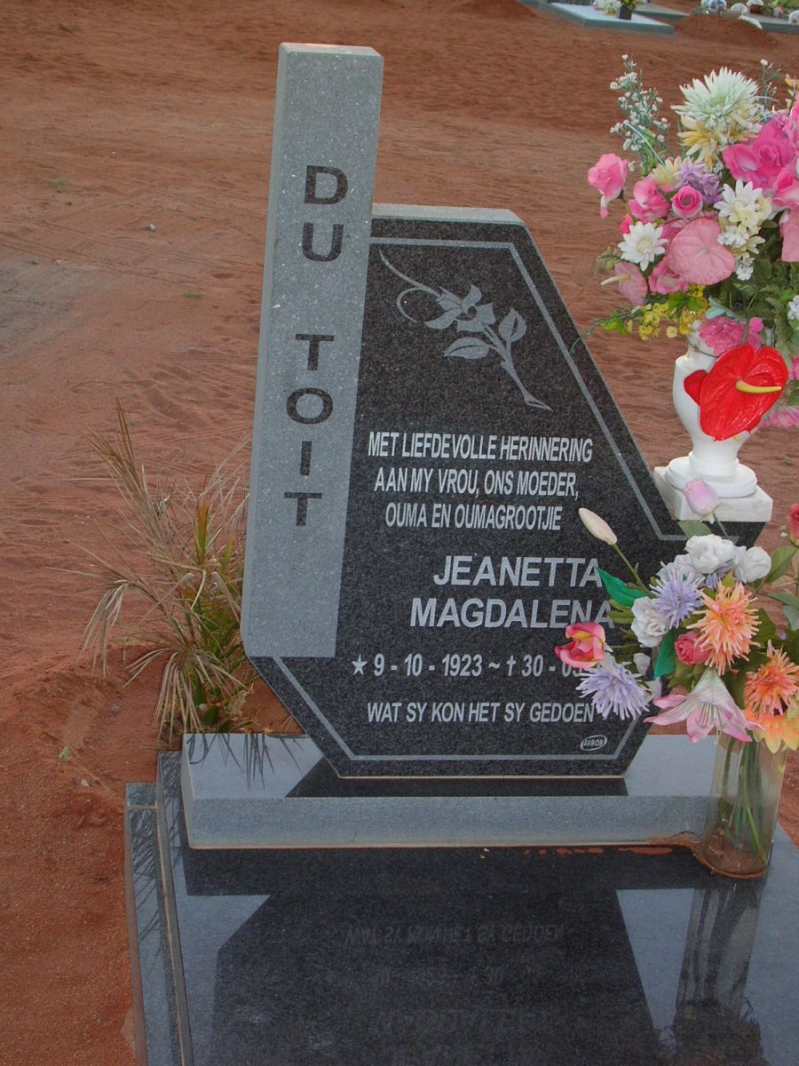 TOIT Jeanetta Magdalena, du 1923-2003