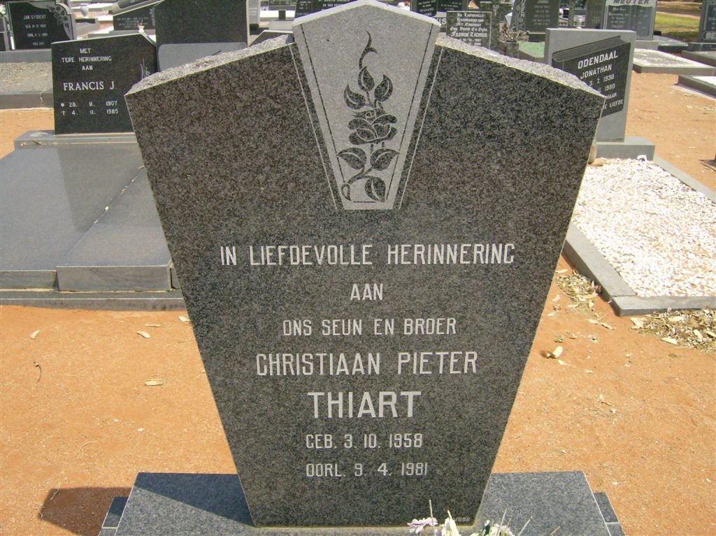 THIART Christiaan Pieter 1958-1981