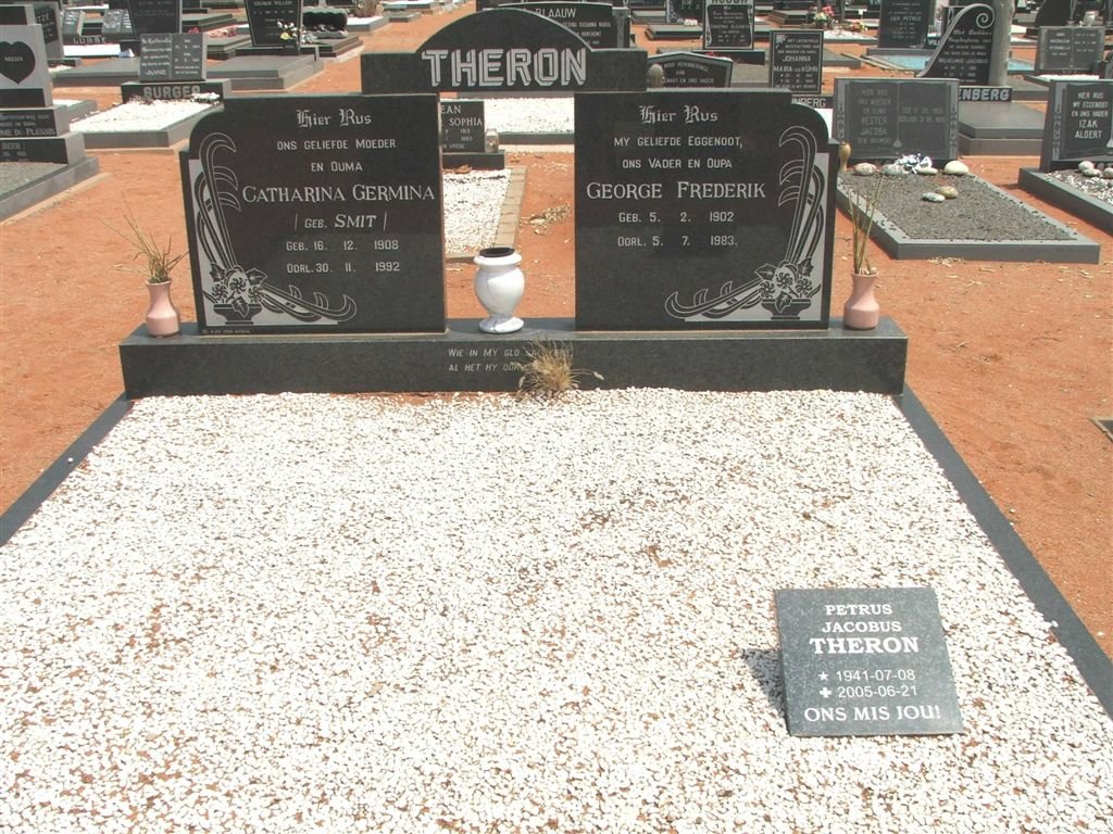 THERON George Frederik 1902-1983 &amp; Catharina Germina SMIT 1908-1992 :: THERON Petrus Jacobus 1941-2005