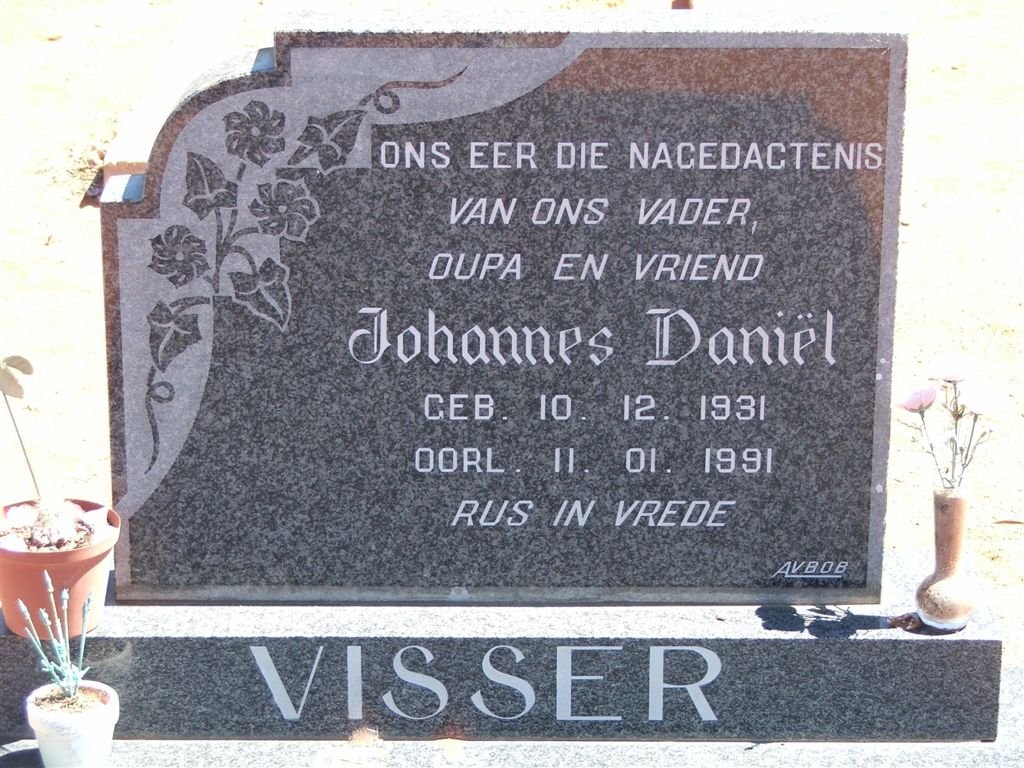 VISSER Johannes Daniël 1931-1991