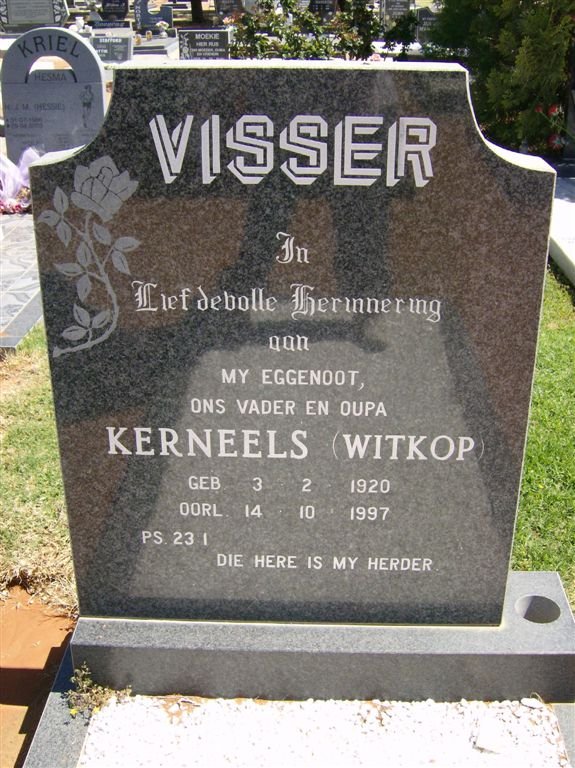 VISSER Kerneels 1920-1997