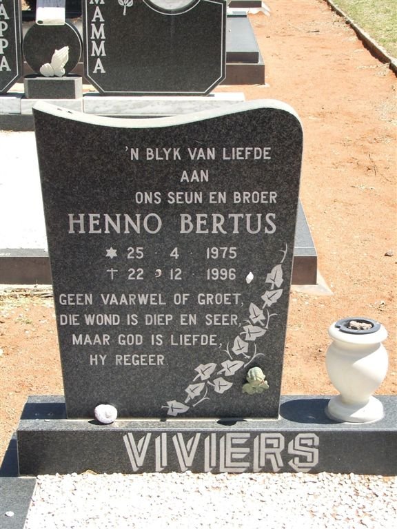VIVIERS Henno Bertus 1975-1996