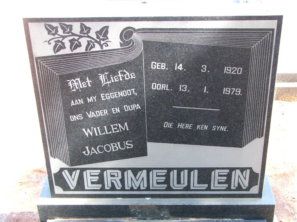 VERMEULEN Willem Jacobus 1920-1979