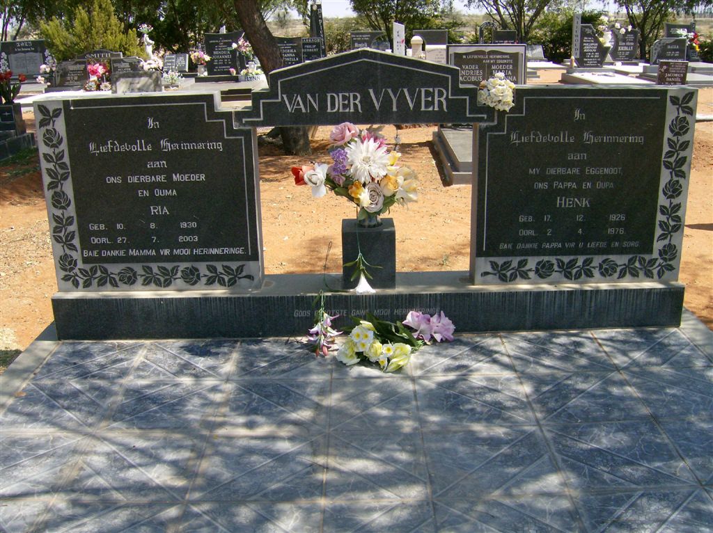 VYVER Henk, van der 1926-1976 &amp; Ria 1930-2003