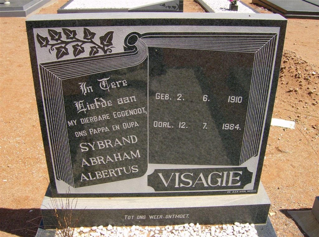 VISAGIE Sybrand Abraham Albertus 1910-1984