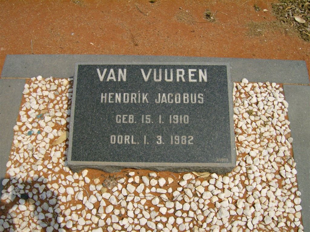 VUUREN Hendrik Jacobus, van 1910-1982