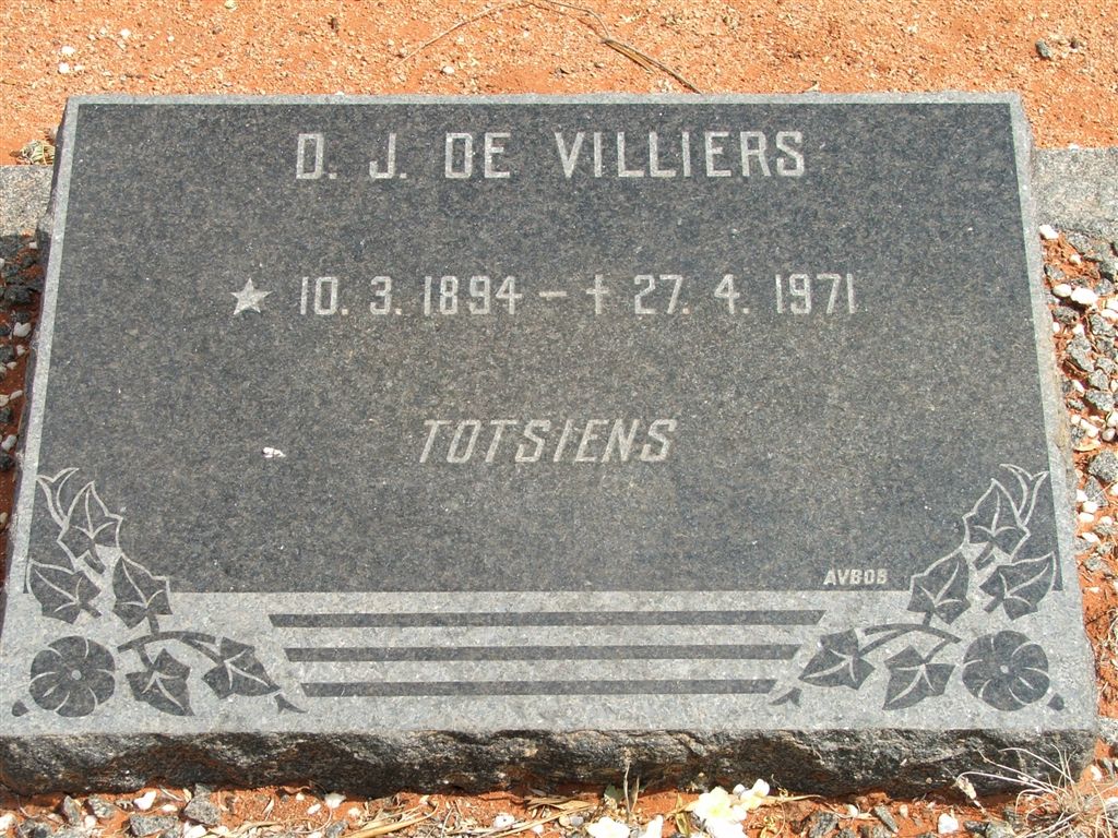 VILLIERS D.J., de 1894-1971