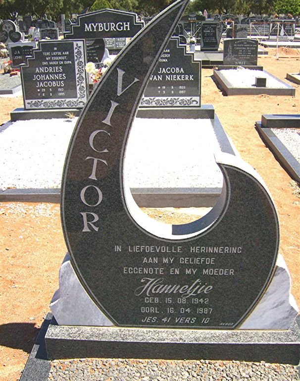 VICTOR Hannetjie 1942-1987