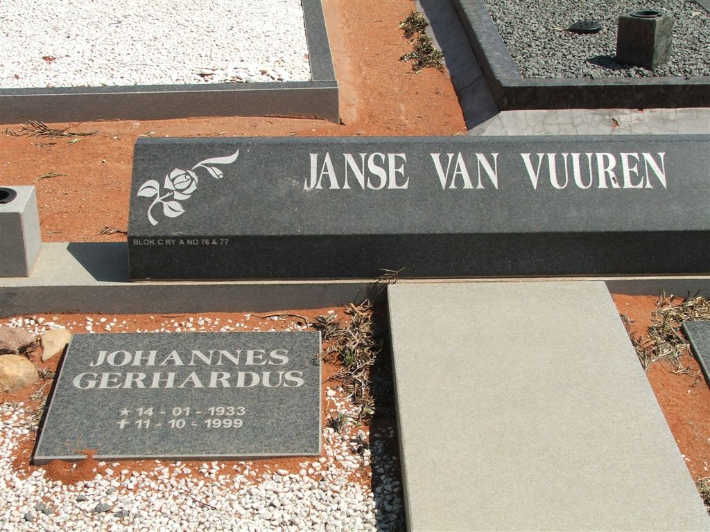 VUUREN Johannes Gerhardus, Janse van 1933-1999