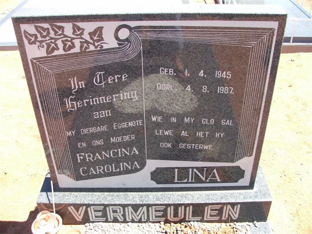 VERMEULEN Francina Carolina 1945-1987