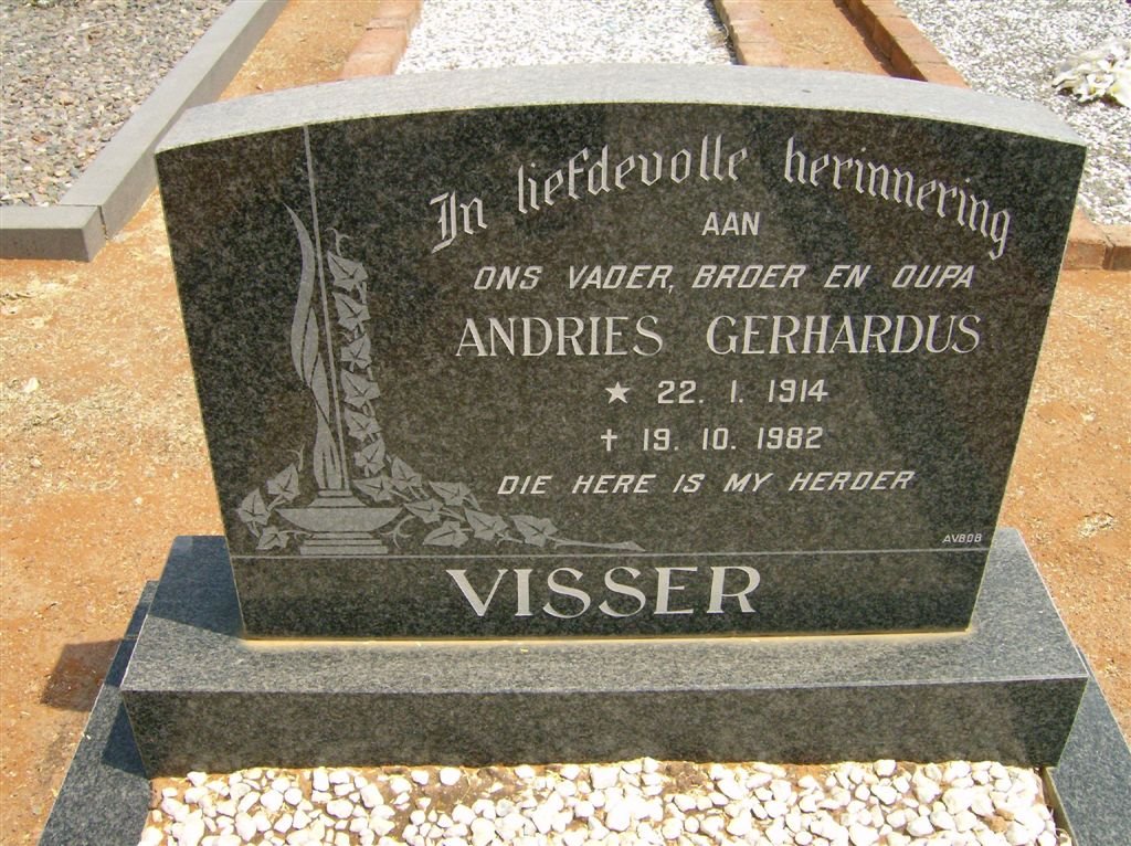 VISSER Andries Gerhardus 1914-1982