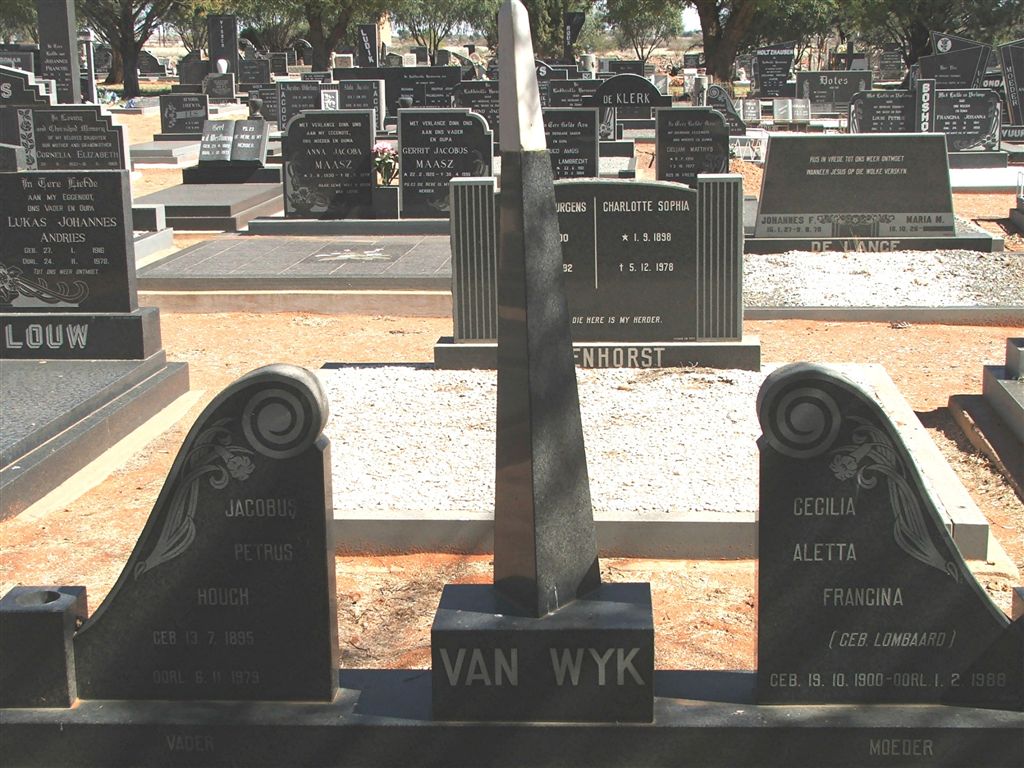 WYK Jacobus Petrus Hough, van 1895-1979 &amp; Cecilia Aletta Francina LOMBAARD 1900-1988