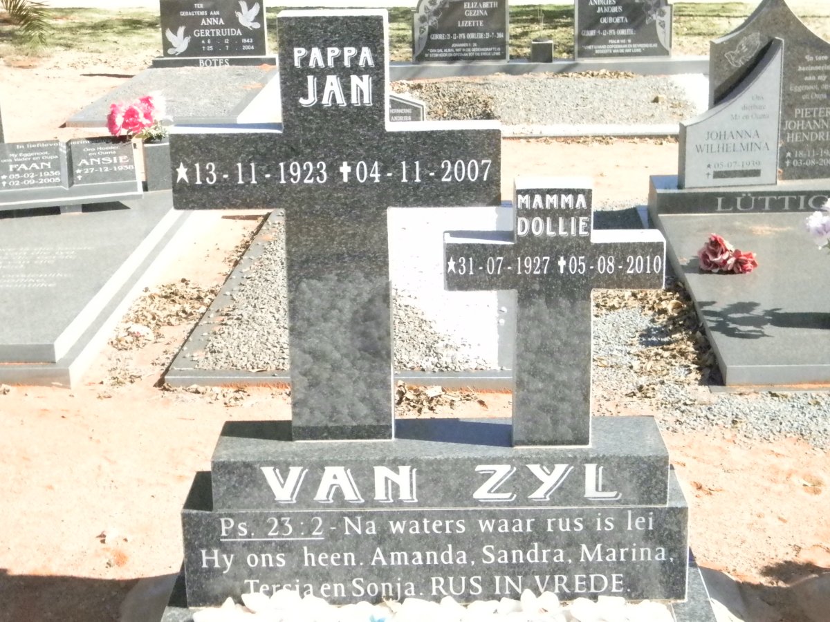 ZYL Jan, van 1923-2007 &amp; Dollie 1927-2010