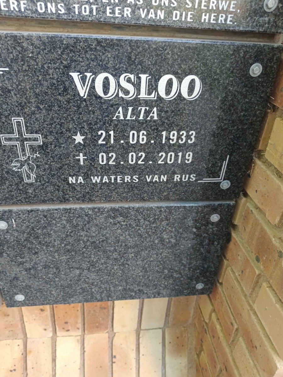 VOSLOO Alta 1933-2019