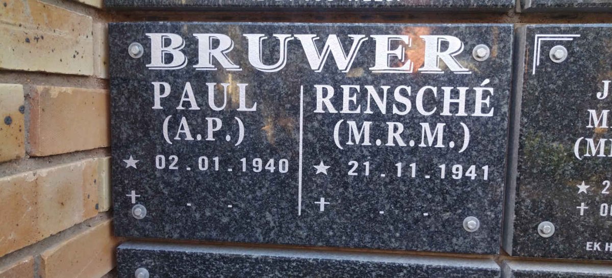 BRUWER A.P. 1940- & M.R.M. 1941-