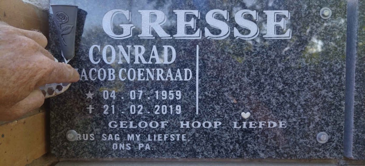 GRESSE Conrad Jacob Coenraad 1959-2019