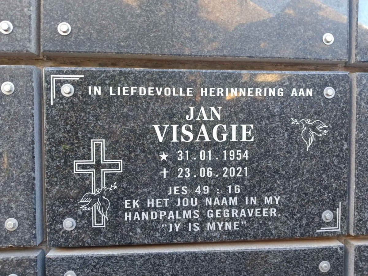 VISAGIE Jan 1954-2021