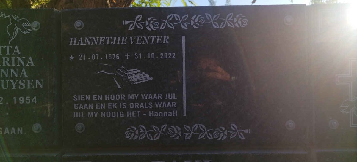 VENTER Hannetjie 1976-2022