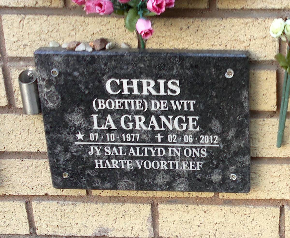 GRANGE Chris De Wit, La 1977-2012