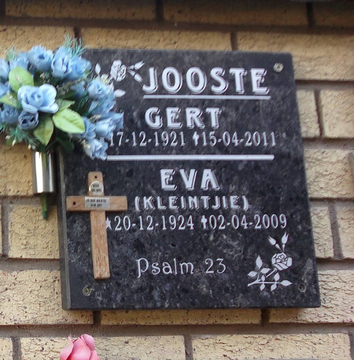 JOOSTE Gert 1921-2011 &amp; Eva 1924-2009