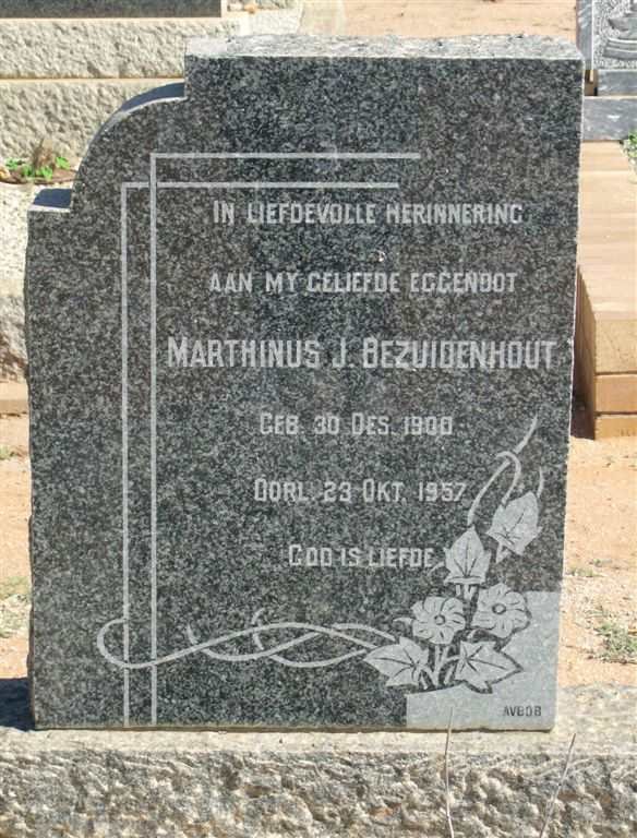BEZUIDENHOUT Marthinus J. 1900-1957