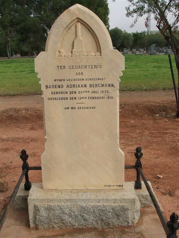 BERGMANN Barend Adriaan 1836-1910