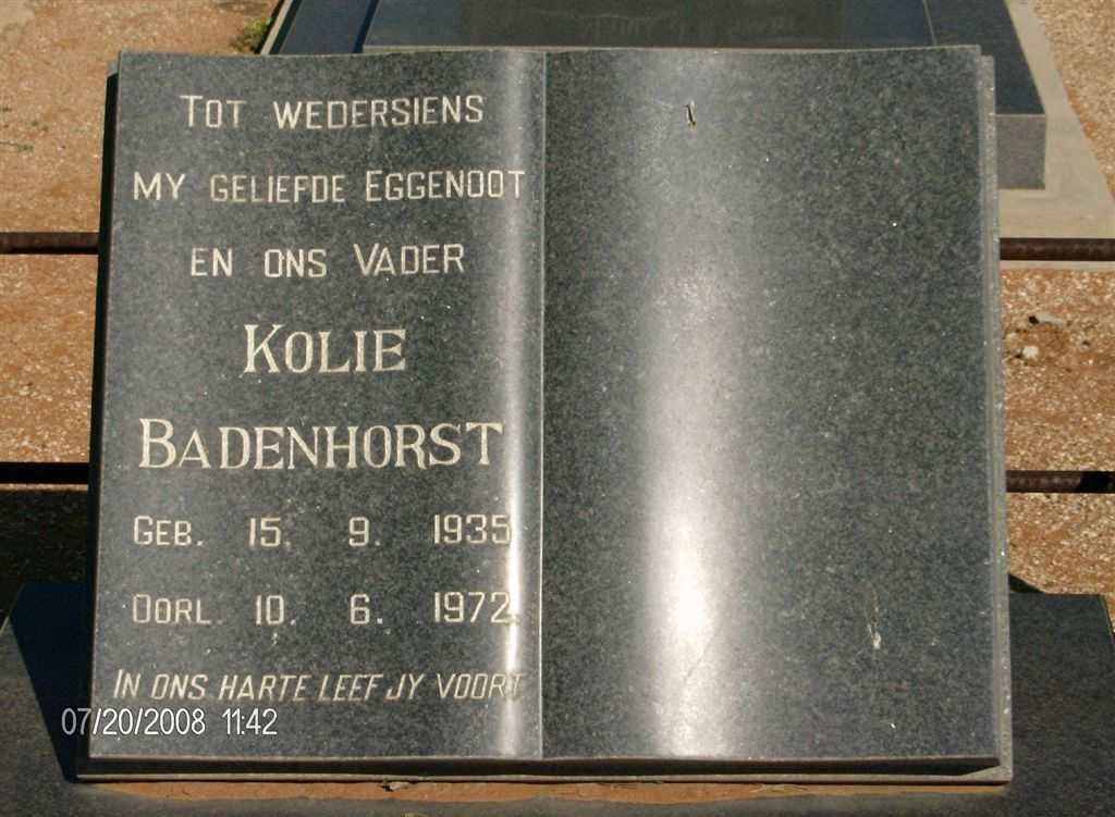 BADENHORST Kolie 1935-1972
