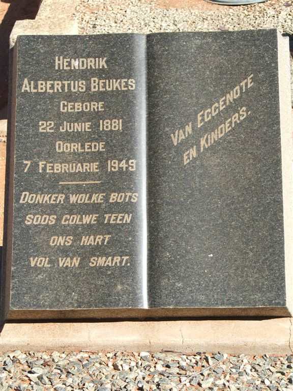 BEUKES Hendrik Albertus 1881-1949