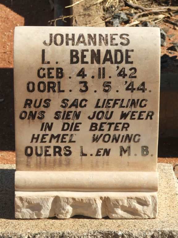 BENADE Johannes L. 1942-1944