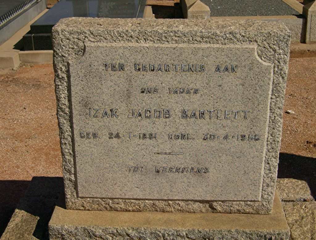 BARTLETT Izak Jacob 1881-1956
