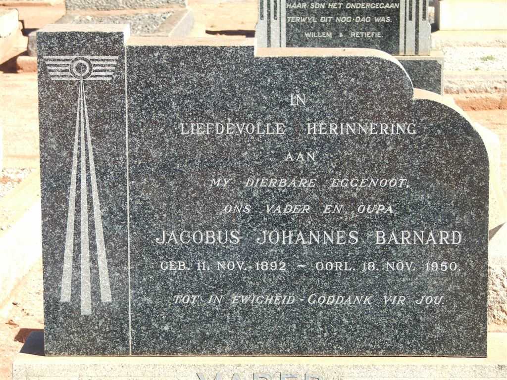 BARNARD Jacobus Johannes 1892-1950