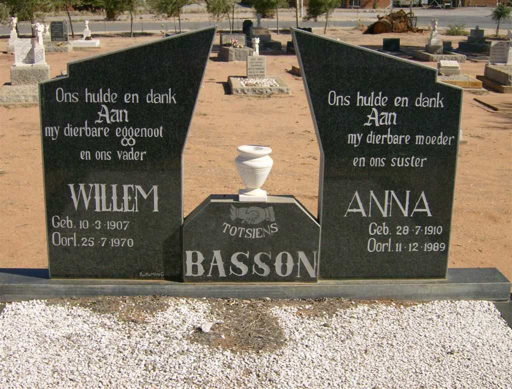 BASSON Willem 1907-1970 &amp; Anna 1910-1989