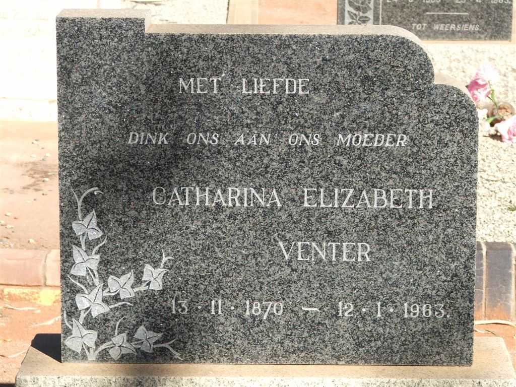 BERG Catharina Elizabeth, v.d. nee VENTER 1870-1963